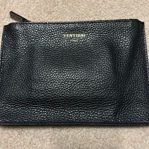Vestirsi Italy Black Pebbled Leather Flat Pouch